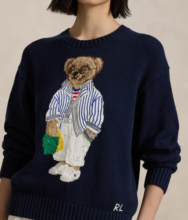 R&L® Sweater | Navy Blue Bear Polo