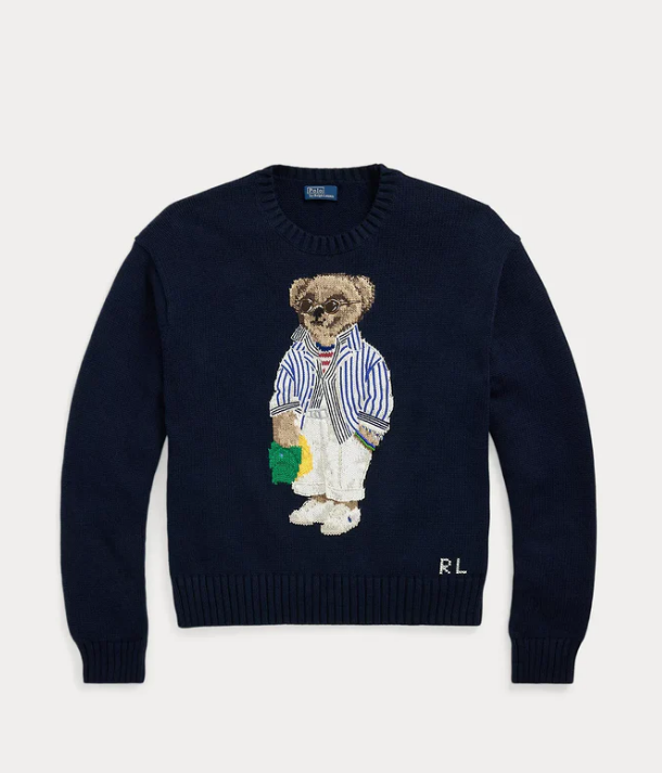 R&L® Sweater | Navy Blue Bear Polo
