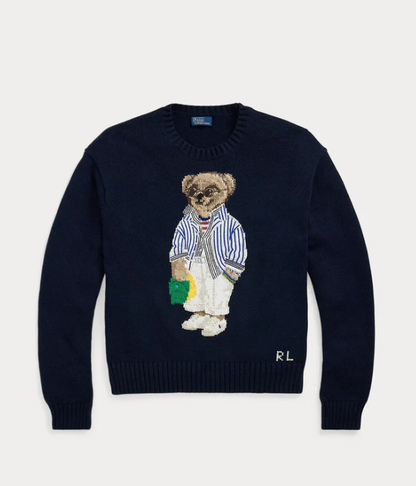 R&L® Sweater | Navy Blue Bear Polo
